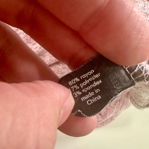 Lane Bryant Women's 26/28 Pink White Marled Ruffle Sleeve Shift Dress Stretch - Picture 3 of 9